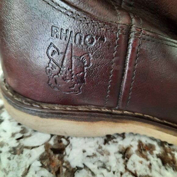 RHINO REDDISH BROWN Men's LEATHER Work boots SIZE 7 - Picture 3 of 15